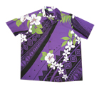 Purple Hibiscus Cotton Blended Men Shirt